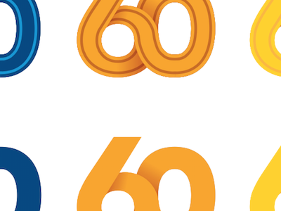 60th Anniversary illustrator typography