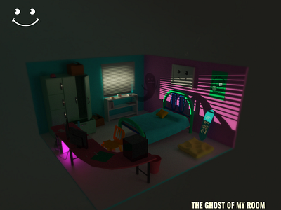 GHOST OF MY ROOM 3d c4d cinema cinema4d illustration art illustrator isometric maxon render