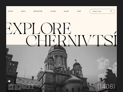 CHERNIVTSI — city tours website design architecture booking city elegant explore flat minimal serif font tourism tours travel typography ui ukraine ux web web design