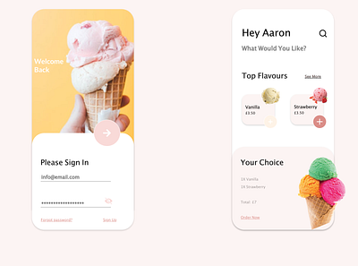 Ice Cream Remake adobe xd ice cream ice cream shop ux ux design xd