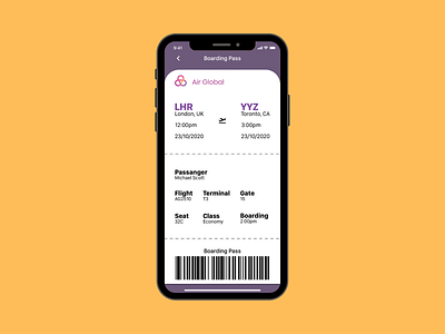 Dailyui 024 - boarding pass