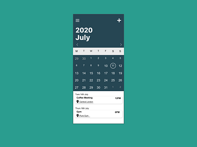 Daily UI 038   Calendar