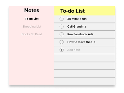 Daily UI 065  - Notes Widget