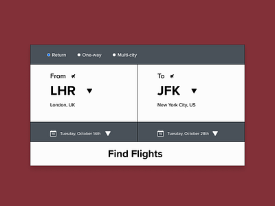 Daily UI 068 - Flight search