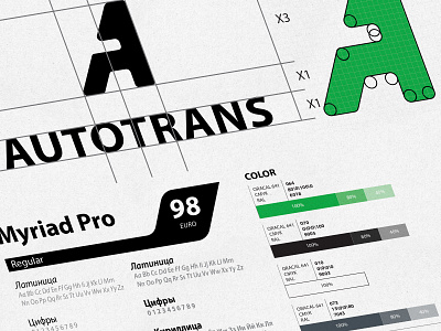 Gas station "AUTOTRANS" logo typography vector