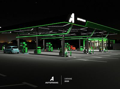 Gas station "AUTOTRANS" branding design gasoline азс