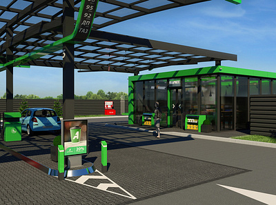 Gas station "AUTOTRANS" design азс фирменный стиль