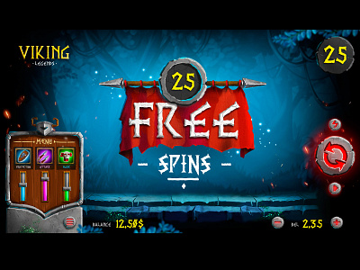 "Free spins" game illustration ui