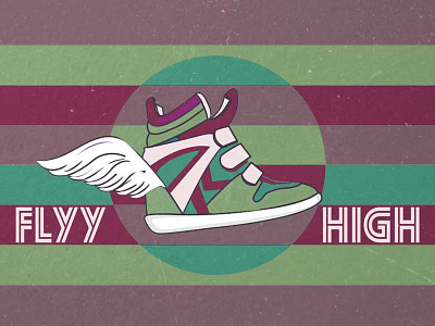 Flyy High advertising branding colors illustration poster shoe