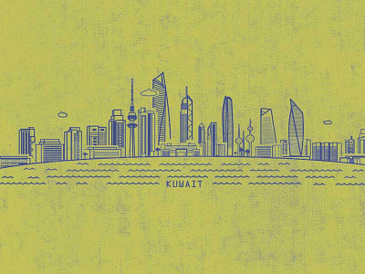 Kuwait buildings city illustration kuwait vector