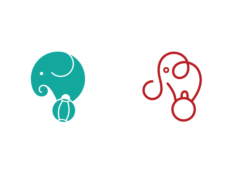 Vintage Circus logo elephant logo elephant