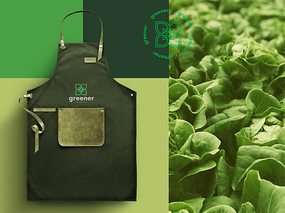 Greener apron brand branding graphicdesign green logo logotipo organic organicfood packaging vegan vegetarian