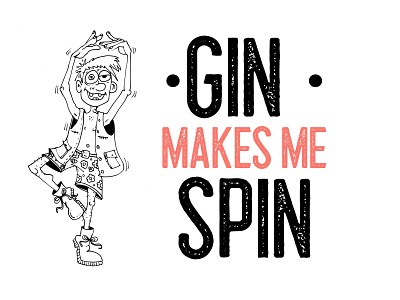 Gin makes me spin black white comic art comics design fabriano fumetti gin icon illustration