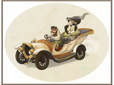 The Retromobile character illustration