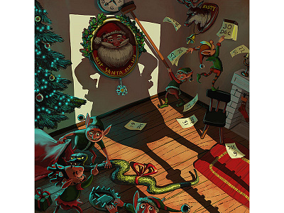 Santas Helpers character illustration santa