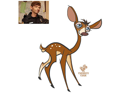 The deer 2d art animal character charucature deer