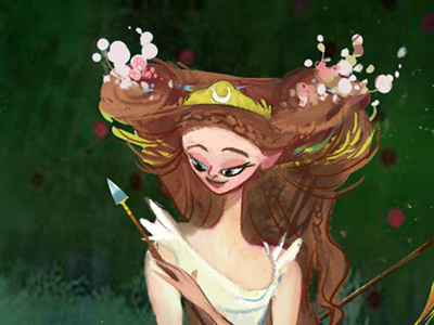 Artemis animation artemis cartoony character forest greek illustraton myth olympic visdev