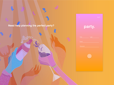 party planner app design illustration ui vector web website