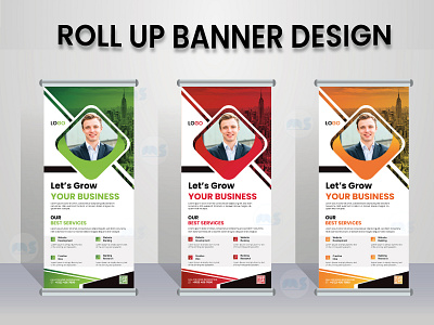 Roll Up Banner Design banner banner ads banner design branding creative design creative flyer design facebook cover design green design illustrator minimal modern redesign concept roll up banner roll up banner design social media design stylish unique design vector youtube