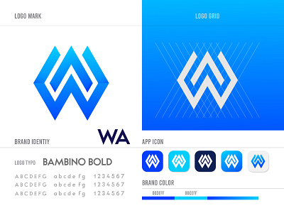 WA Letter Grid Logo Design