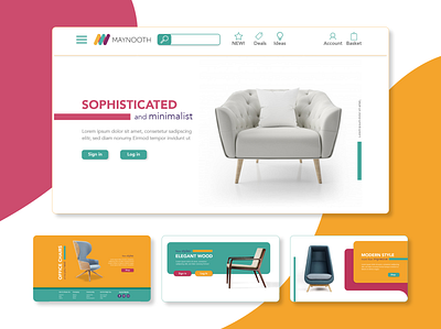 Furniture website - prototype adobe amanda branding chair design furniture graphic minimalist modern prototype taylor ui ux web website xd