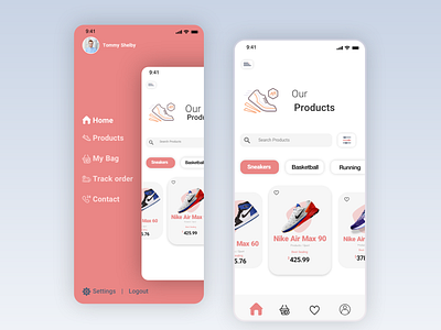 Urban Shoes Store app design flat icon minimal ui web