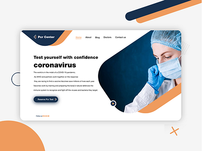 Landing page - Pcr Center app coronavirus design flat icon landingpage minimal ui ux web