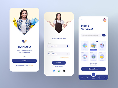Commercial Cleaning Services App android animation app branding clean commercial design fla flat graphic design ios logo minimal motion graphics paradigm service ui web
