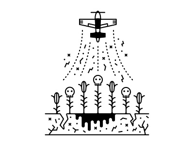 Fumilandia activism activist corn fumigation icon illustration land monocultive plane poison