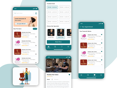 Barber salon - Mobile App Design