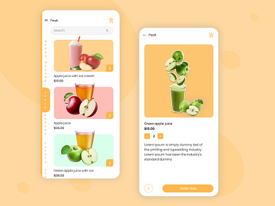 Fresh Juice - Mobile App Design