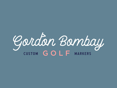 Gordon Bombay Golf Logo badge blue branding golf golf brand golf design gordon bombay logo logo design mighty ducks pink script font shane harris type typography