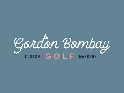 Gordon Bombay Golf Logo badge blue branding golf golf brand golf design gordon bombay logo logo design mighty ducks pink script font shane harris type typography