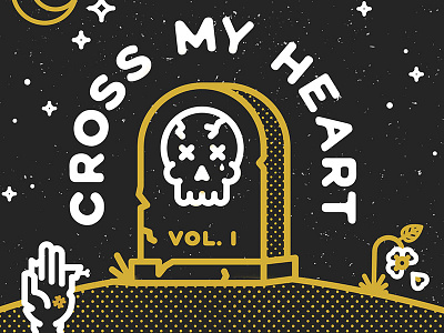 Cross My Heart, Vol. 1 album art creepy cross my heart designersmx halloween scary skull