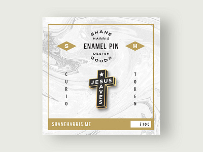 Design Goods Backing Card backing card cross enamel pin gold jesus lapel pin marble pin pins shane harris
