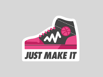 Just Make It basketball shoe dribbble high top nike playoff shane harris shoe sneaker sticker sticker mule