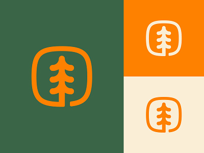 Tree Badge design green icon illustration logo logo mark nature orange shane harris squircle tree