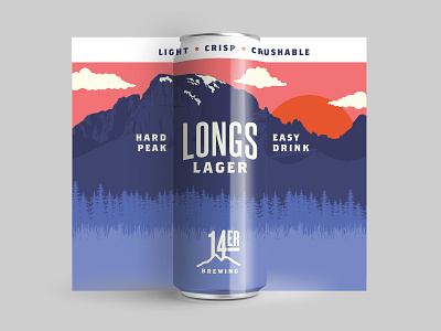 Longs Lager beer beer design can label colorado denver illustration label design longs peak mockup mountain packaging shane harris