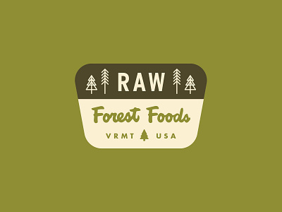 Raw Forest Foods Sticker 1.2 badge forest green icon illustation logo outdoors retro shane harris shield sticker tree