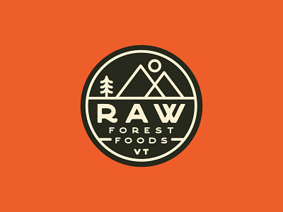 Raw Forest Foods Sticker 1.3 badge badge logo forest green icon illustratiom mountains outdoors shane harris shield sticker tree
