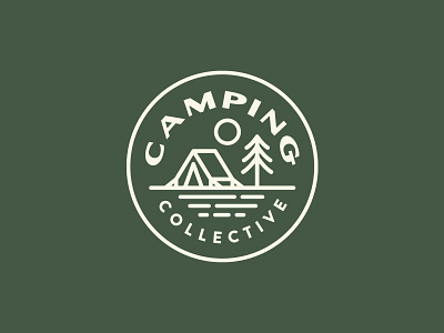 Camping Collective Badges badge badge design branding branding design camping camping collective green icon illustration logo outdoors shane harris trees type