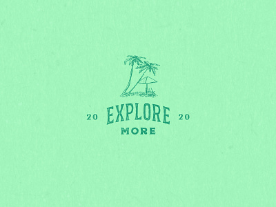 Explore More 2020 badge beach explore florida green illustration logo palm tree shane harris texture travel type