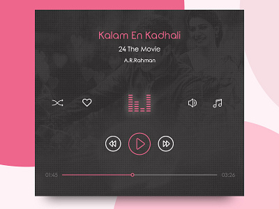 Music Player - Daily ui #Day09 dailyui day09 design music music player musicplayer pink ui ux web