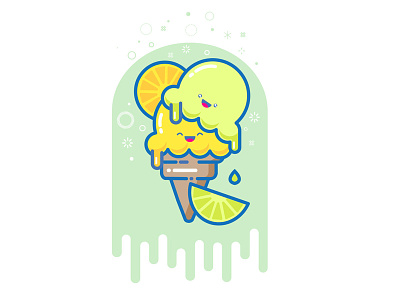 Icecream Illustration cone icecream dessert flat icecream icon illustration logo mbe mbe style shapes sticker vector