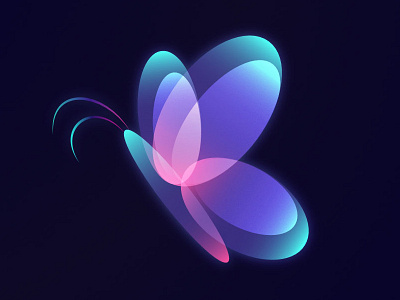 Glowing Butterfly Logo 3d logo affinity affinity designer butterfly glow glowing gradient gradient logo illustration logo
