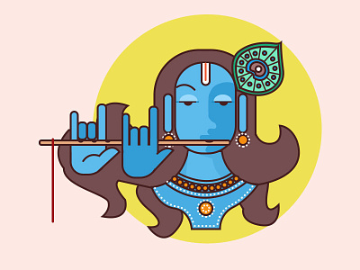 Lord Krishna avatar character design graphic art graphic avatar illustration lord krishna mythology photoshop vector