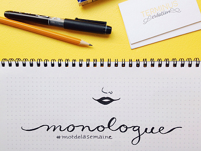 Monologue ink lips script typography