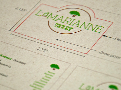 Logo LaMarianne fruit green logo sticker vintage