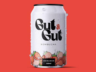 Project Gut&Gut - Kombucha branding can design funny funny illustration illustration logo typography