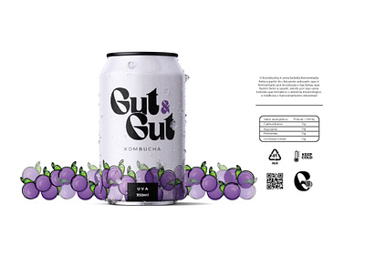 Project Gut&Gut - Kombucha blender branding can candesign design funny illustration illustration typography